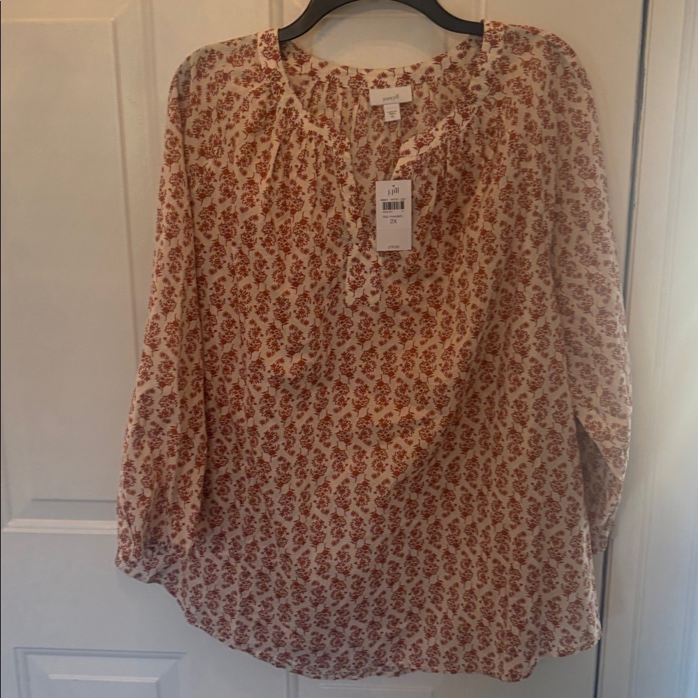 J. Jill Women's Floral blouse nwt size 2X